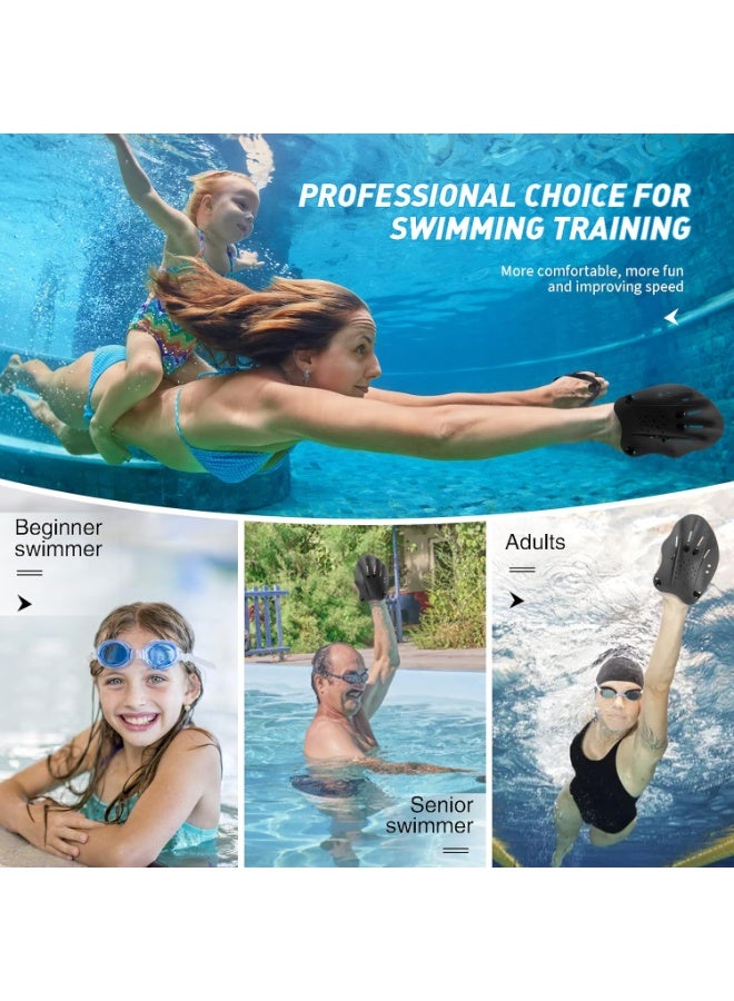 Swimming Paddles for Hands, Swimming Training Hand Paddles with Adjustable Straps, Swim Paddles for Adult Children Unisex Professional Swimming Accessories - 1 Pair - Image 2